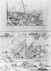 Deux esquisses pour Le Radeau de la Méduse, vers 1819